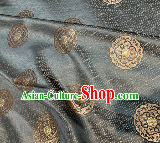 Chinese Traditional Round Pattern Black Silk Fabric Brocade Drapery Hanfu Dress Damask Material Chinese Traditional Round Pattern Black Silk Fabric Brocade Drapery Hanfu Dress Damask Material