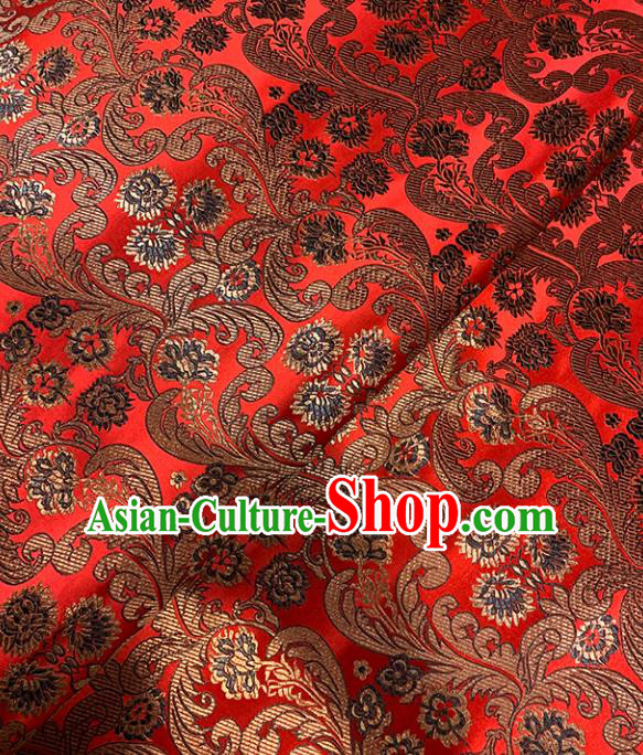 Chinese Traditional Pattern Red Silk Fabric Brocade Drapery Tang Suit Damask Material Chinese Traditional Pattern Red Silk Fabric Brocade Drapery Tang Suit Damask Material