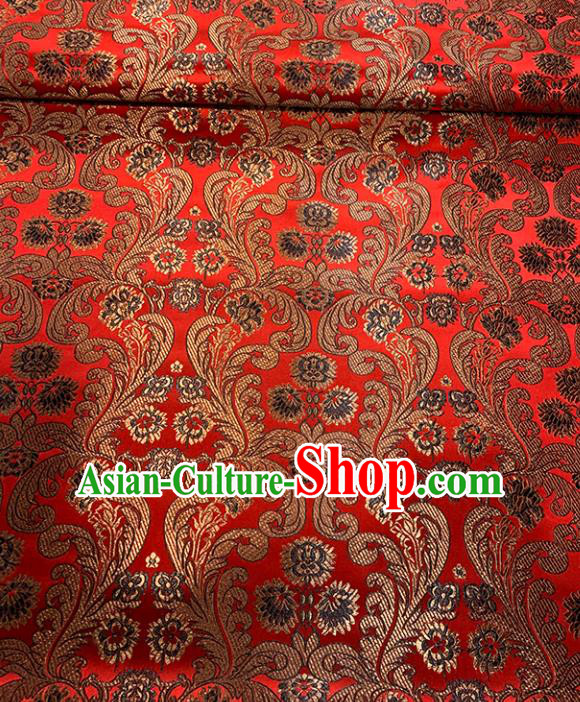 Chinese Traditional Pattern Red Silk Fabric Brocade Drapery Tang Suit Damask Material Chinese Traditional Pattern Red Silk Fabric Brocade Drapery Tang Suit Damask Material