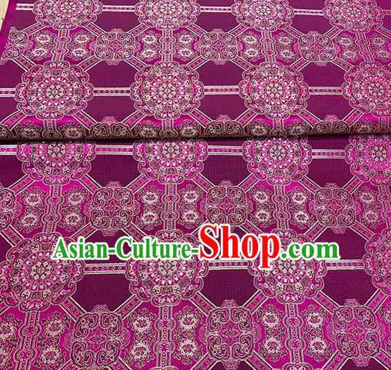 Chinese Traditional Gesang Flowers Pattern Purple Silk Fabric Brocade Drapery Tibetan Robe Damask Material Chinese Traditional Gesang Flowers Pattern Purple Silk Fabric Brocade Drapery Tibetan Robe Damask Material