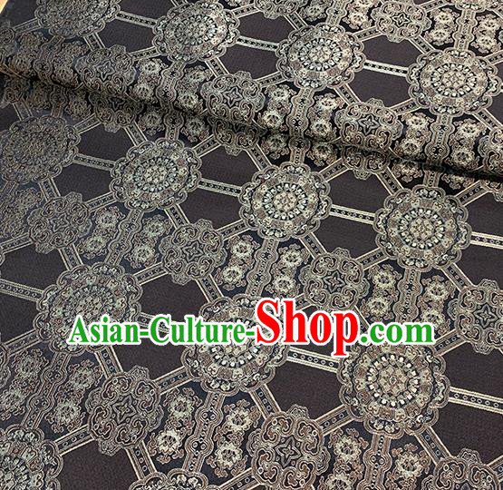 Chinese Traditional Gesang Flowers Pattern Black Silk Fabric Brocade Drapery Tibetan Robe Damask Material Chinese Traditional Gesang Flowers Pattern Black Silk Fabric Brocade Drapery Tibetan Robe Damask Material