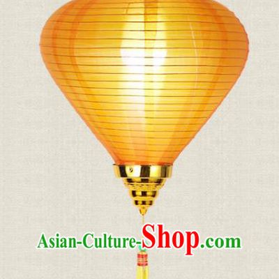 Chinese Traditional Yellow Veil Lanterns Handmade Hanging Lantern New Year Classical Palace Lamp