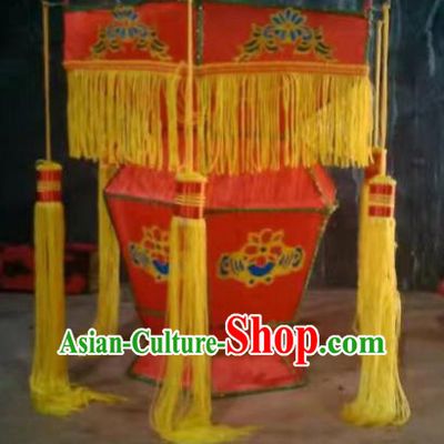 Chinese Traditional Red Cloth Palace Lanterns Handmade Hanging Lantern New Year Classical Festive Lamp