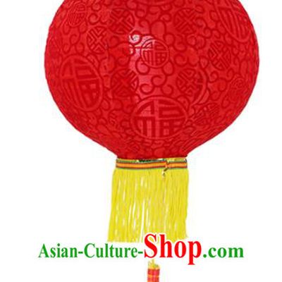 Chinese Traditional Red Flock Cloth Palace Lanterns Handmade Ceiling Lantern Classical Festive New Year Lamp