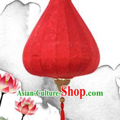 Chinese Traditional Pattern Red Silk Palace Lanterns Handmade Hanging Lantern Classical Festive New Year Onion Lamp