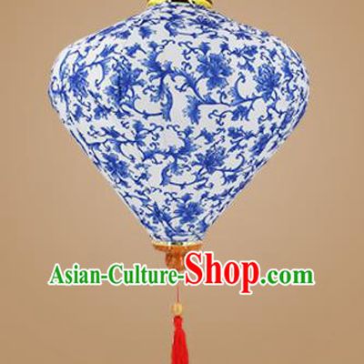 Chinese Traditional Printing Palace Lanterns Handmade Hanging Lantern Classical Festive New Year Diamond Lamp