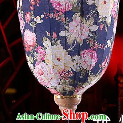 Chinese Traditional Printing Peony Navy Palace Lanterns Handmade Hanging Lantern Classical Festive New Year Lamp