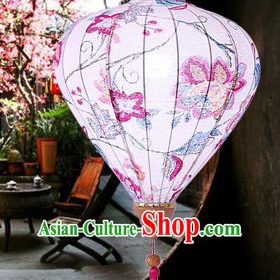 Chinese Traditional Ink Painting Hydrangea Palace Lanterns Handmade Hanging Lantern Classical Festive New Year Lamp