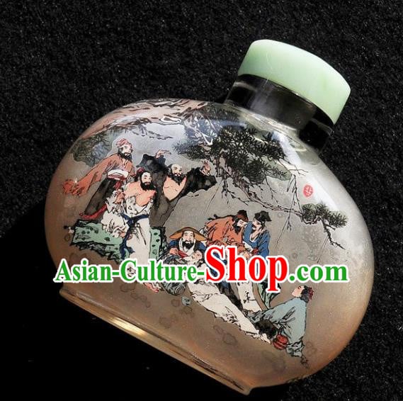 Chinese Handmade Snuff Bottle Traditional Inside Painting Eight Immortals Snuff Bottles Artware Chinese Handmade Snuff Bottle Traditional Inside Painting Eight Immortals Snuff Bottles Artware