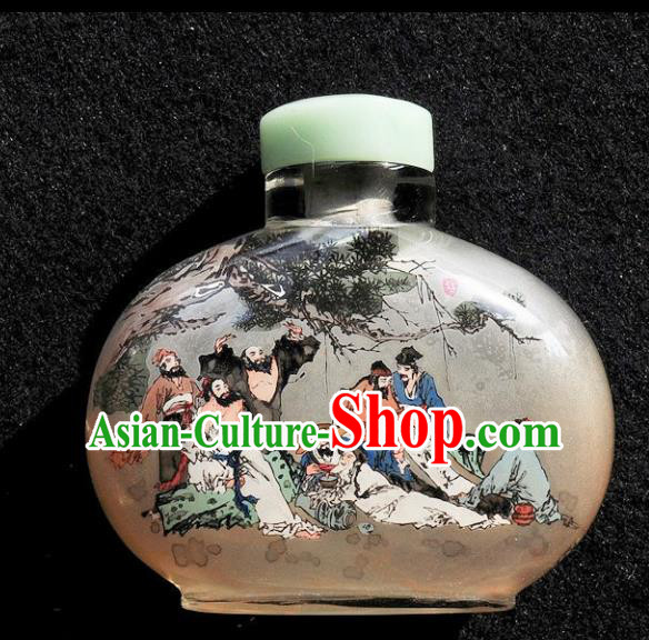 Chinese Handmade Snuff Bottle Traditional Inside Painting Eight Immortals Snuff Bottles Artware Chinese Handmade Snuff Bottle Traditional Inside Painting Eight Immortals Snuff Bottles Artware
