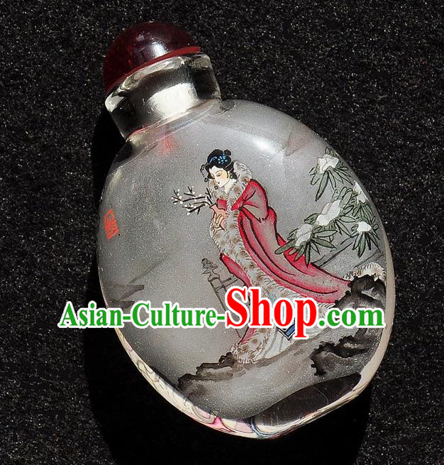 Chinese Handmade Goddess Snuff Bottle Traditional Inside Painting Court Female Snuff Bottles Artware Chinese Handmade Goddess Snuff Bottle Traditional Inside Painting Court Female Snuff Bottles Artware