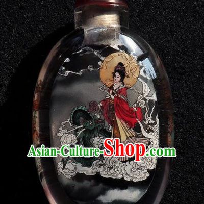 Chinese Handmade Beauty Snuff Bottle Traditional Inside Painting Goddess Snuff Bottles Artware