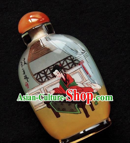Chinese Handmade Snuff Bottle Traditional Inside Painting Young Lady Snuff Bottles Artware Chinese Handmade Snuff Bottle Traditional Inside Painting Young Lady Snuff Bottles Artware