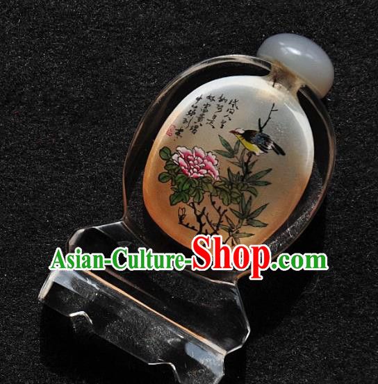 Chinese Handmade Snuff Bottle Traditional Inside Painting Plum Magpie Snuff Bottles Artware Chinese Handmade Snuff Bottle Traditional Inside Painting Plum Magpie Snuff Bottles Artware