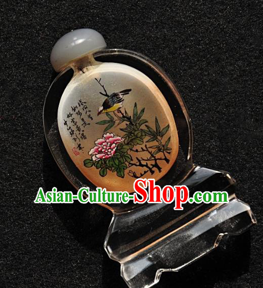 Chinese Handmade Snuff Bottle Traditional Inside Painting Plum Magpie Snuff Bottles Artware Chinese Handmade Snuff Bottle Traditional Inside Painting Plum Magpie Snuff Bottles Artware