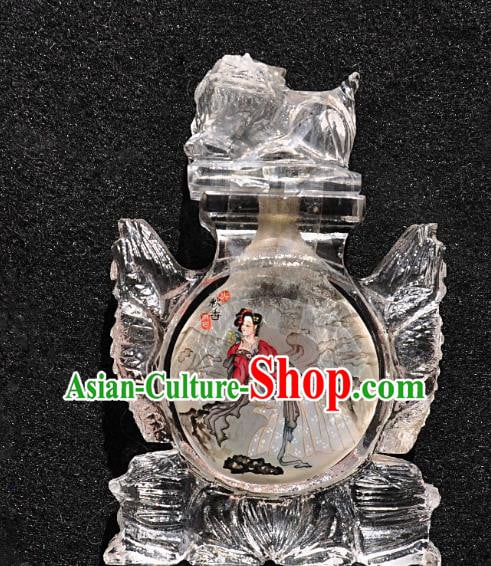 Chinese Handmade Lion Snuff Bottle Traditional Inside Painting Palace Lady Snuff Bottles Artware Chinese Handmade Lion Snuff Bottle Traditional Inside Painting Palace Lady Snuff Bottles Artware