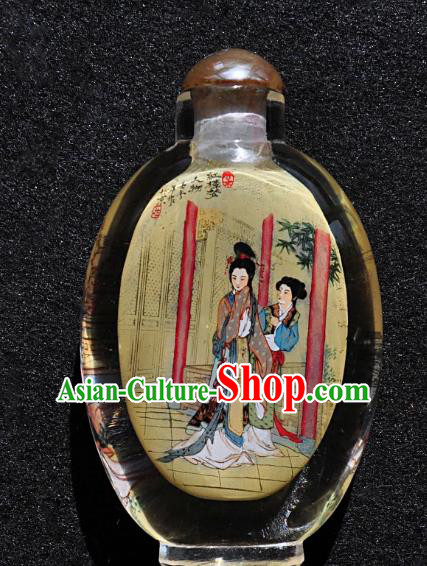 Chinese Handmade Yellow Snuff Bottle Traditional Inside Painting Noble Lady Snuff Bottles Artware Chinese Handmade Yellow Snuff Bottle Traditional Inside Painting Noble Lady Snuff Bottles Artware