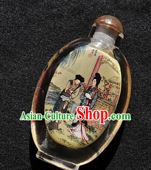 Chinese Handmade Yellow Snuff Bottle Traditional Inside Painting Noble Lady Snuff Bottles Artware Chinese Handmade Yellow Snuff Bottle Traditional Inside Painting Noble Lady Snuff Bottles Artware