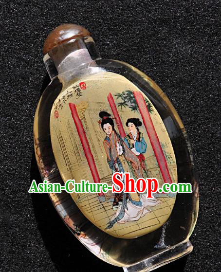 Chinese Handmade Yellow Snuff Bottle Traditional Inside Painting Noble Lady Snuff Bottles Artware Chinese Handmade Yellow Snuff Bottle Traditional Inside Painting Noble Lady Snuff Bottles Artware