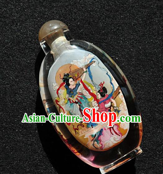 Chinese Handmade Snuff Bottle Traditional Inside Painting Flying Goddess Snuff Bottles Artware Chinese Handmade Snuff Bottle Traditional Inside Painting Flying Goddess Snuff Bottles Artware
