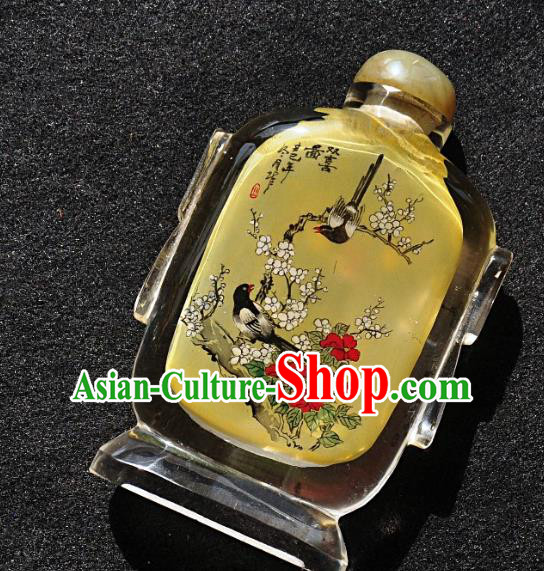 Chinese Handmade Snuff Bottle Traditional Inside Painting Chrysanthemum Bird Snuff Bottles Artware Chinese Handmade Snuff Bottle Traditional Inside Painting Chrysanthemum Bird Snuff Bottles Artware