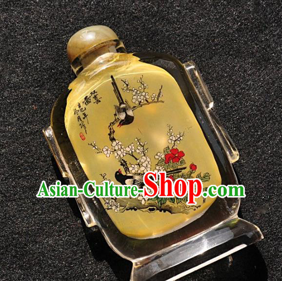 Chinese Handmade Snuff Bottle Traditional Inside Painting Chrysanthemum Bird Snuff Bottles Artware Chinese Handmade Snuff Bottle Traditional Inside Painting Chrysanthemum Bird Snuff Bottles Artware