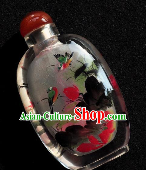 Chinese Handmade Snuff Bottle Traditional Inside Painting Peony Bird Snuff Bottles Artware Chinese Handmade Snuff Bottle Traditional Inside Painting Peony Bird Snuff Bottles Artware