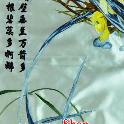 Traditional Chinese Embroidered Orchid Decorative Painting Hand Embroidery Silk Wall Picture Craft