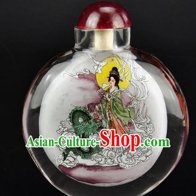 Chinese Handmade Beauty Snuff Bottle Craft Traditional Inside Painting Palace Lady Snuff Bottles Artware