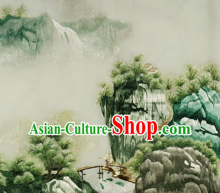 Traditional Chinese Embroidered Landscape Decorative Painting Hand Embroidery Silk Picture Craft
