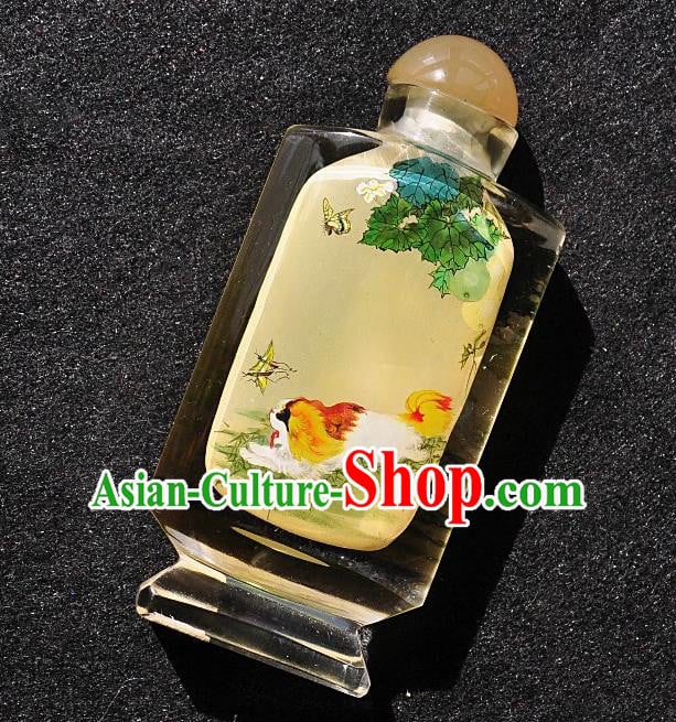Chinese Handmade Glass Snuff Bottle Craft Traditional Inside Painting Dogs Snuff Bottles Artware Chinese Handmade Glass Snuff Bottle Craft Traditional Inside Painting Dogs Snuff Bottles Artware