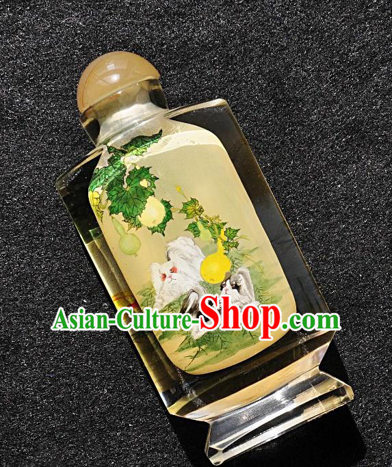 Chinese Handmade Glass Snuff Bottle Craft Traditional Inside Painting Dogs Snuff Bottles Artware Chinese Handmade Glass Snuff Bottle Craft Traditional Inside Painting Dogs Snuff Bottles Artware