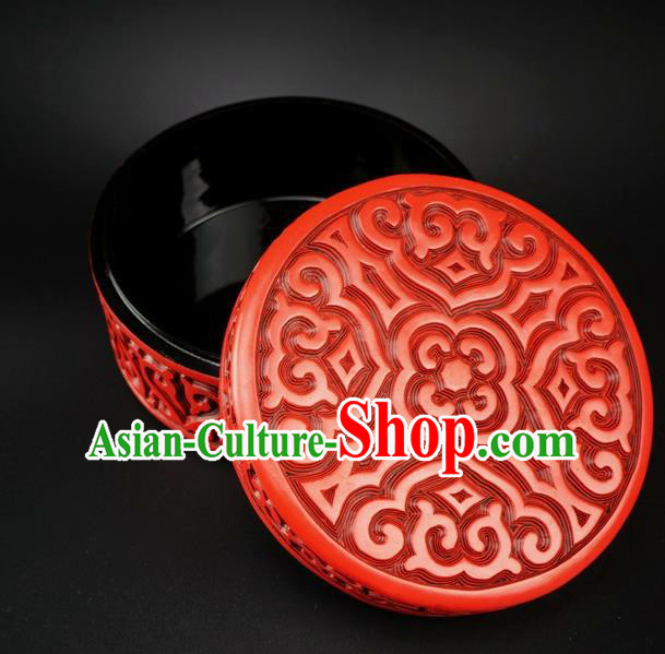 Traditional Chinese Carving Lacquerware Hand Red Rouge Box Craft Traditional Chinese Carving Lacquerware Hand Red Rouge Box Craft
