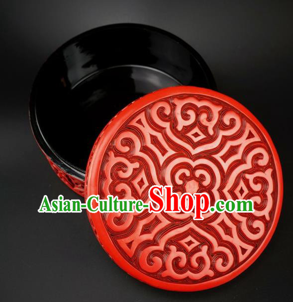 Traditional Chinese Carving Lacquerware Hand Red Rouge Box Craft Traditional Chinese Carving Lacquerware Hand Red Rouge Box Craft
