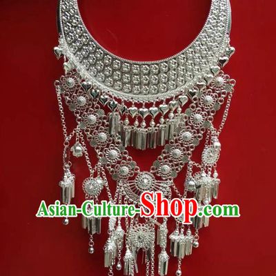 Chinese Traditional Minority Ethnic Stage Performance Necklace Miao Nationality Wedding Jewelry Accessories