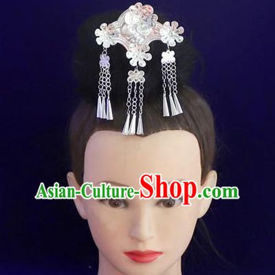 Chinese Ethnic Women Hair Crown Tassel Hair Stick Traditional Minority Hair Accessories Miao Nationality Hairpins