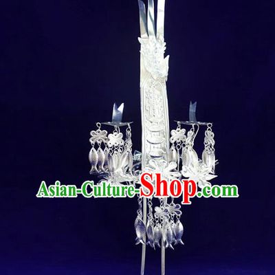 Chinese Ethnic Women Hairpins Guangxi Dong Minority Folk Dance Hair Accessories Phoenix Hair Crown