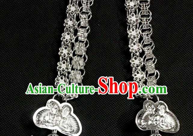 China Traditional Dong Minority Nationality Folk Dance Necklace Ethnic Accessories Butterfly Necklet China Traditional Dong Minority Nationality Folk Dance Necklace Ethnic Accessories Butterfly Necklet