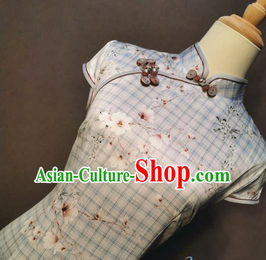 Republic of China Printing Qipao Dress Shanghai Traditional Cheongsam Female Scholar Classical Clothing Republic of China Printing Qipao Dress Shanghai Traditional Cheongsam Female Scholar Classical Clothing