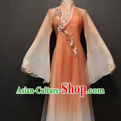 Chinese Classical Dance Costume Traditional Stage Performance Clothing Umbrella Dance Orange Dress