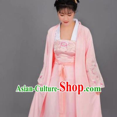 China Ancient Noble Female Pink Hanfu Dress Traditional Clothing Drama Song Dynasty Patrician Lady Sheng Minglan Costume