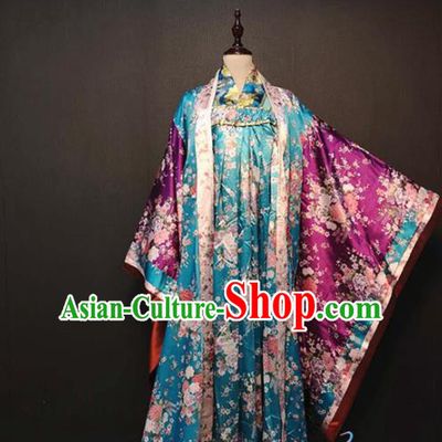 Traditional Stage Performance Costume Tang Dynasty Clothing Ancient Court Women Printing Dress