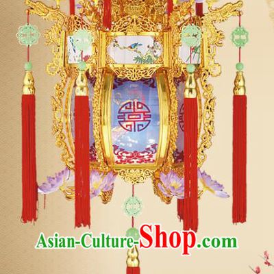 Handmade Chinese Classical Lotus Blue Palace Lanterns Traditional New Year Decoration Lantern Spring Festival Plastic Trotting Horse Lamp
