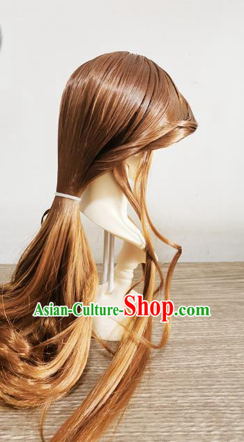 China Cosplay Swordsman Wigs Ancient Noble Childe Brown Wig Sheath Hair Accessories China Cosplay Swordsman Wigs Ancient Noble Childe Brown Wig Sheath Hair Accessories