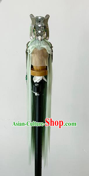 China BJD Green Wig Sheath Hair Accessories Cosplay Swordsman Wigs China BJD Green Wig Sheath Hair Accessories Cosplay Swordsman Wigs