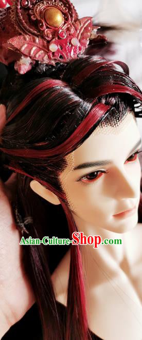 China BJD King Yan Red Wig Sheath Cosplay Swordsman Wigs Hair Accessories China BJD King Yan Red Wig Sheath Cosplay Swordsman Wigs Hair Accessories