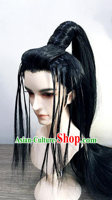 China BJD Ming Dynasty Swordsman Black Wig Sheath Cosplay Ancient Knight Wigs China BJD Ming Dynasty Swordsman Black Wig Sheath Cosplay Ancient Knight Wigs