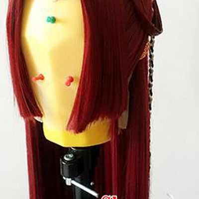 China Ancient Brown Wigs Handmade BJD Swordsman Wig Sheath Cosplay Game Character Hair Accessories