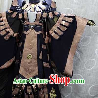 China Ancient Swordsman Brown Clothing Custom Professional Cosplay Warrior Costume