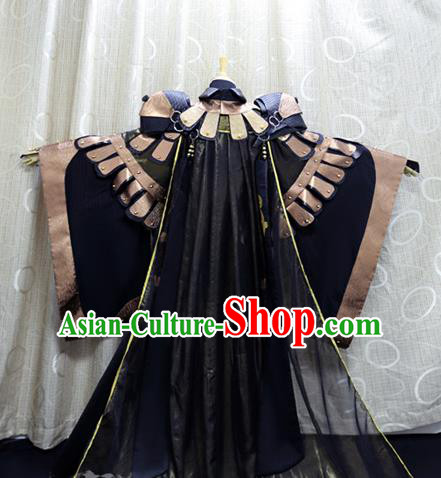 China Ancient Swordsman Brown Clothing Custom Professional Cosplay Warrior Costume